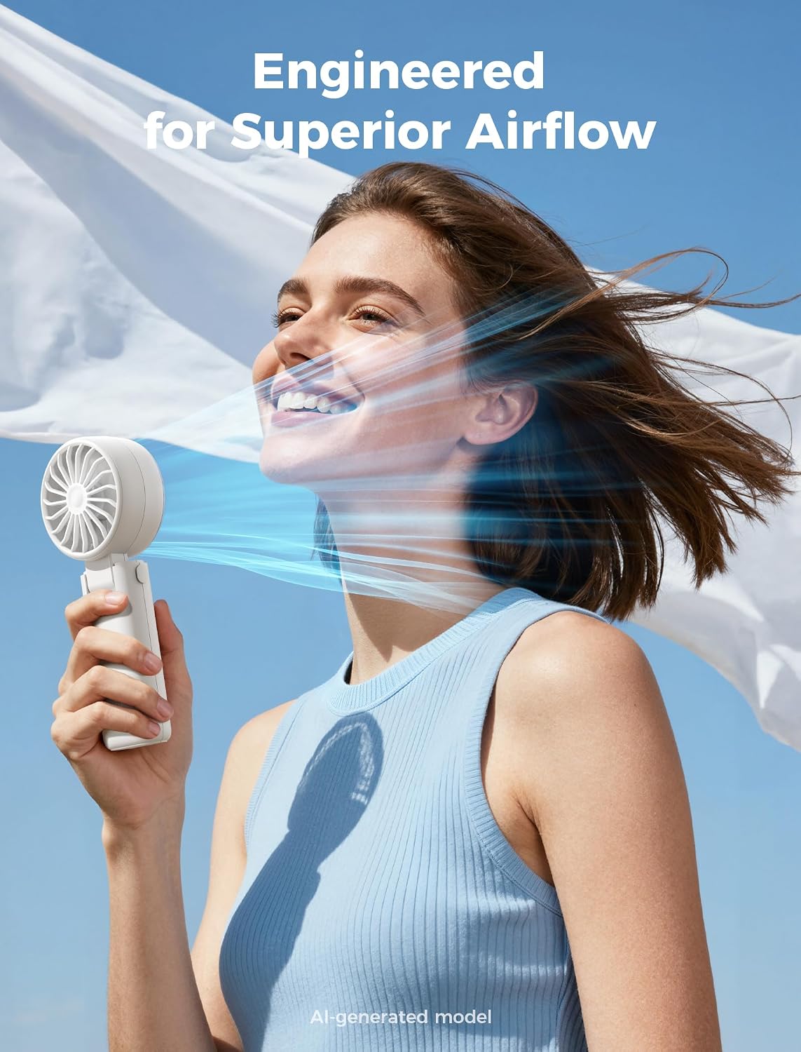 Mighty Portable Handheld Fan | 20H Max Cooling | 3 Flexible Modes
