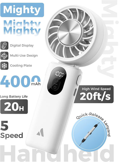 Mighty Portable Handheld Fan | 20H Max Cooling | 3 Flexible Modes