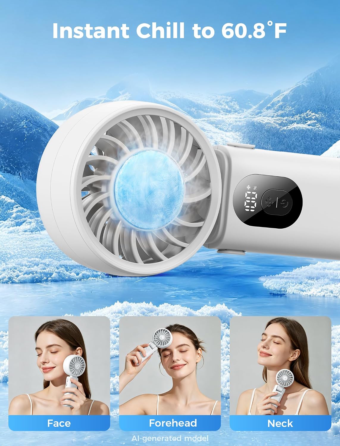 Mighty Portable Handheld Fan | 20H Max Cooling | 3 Flexible Modes