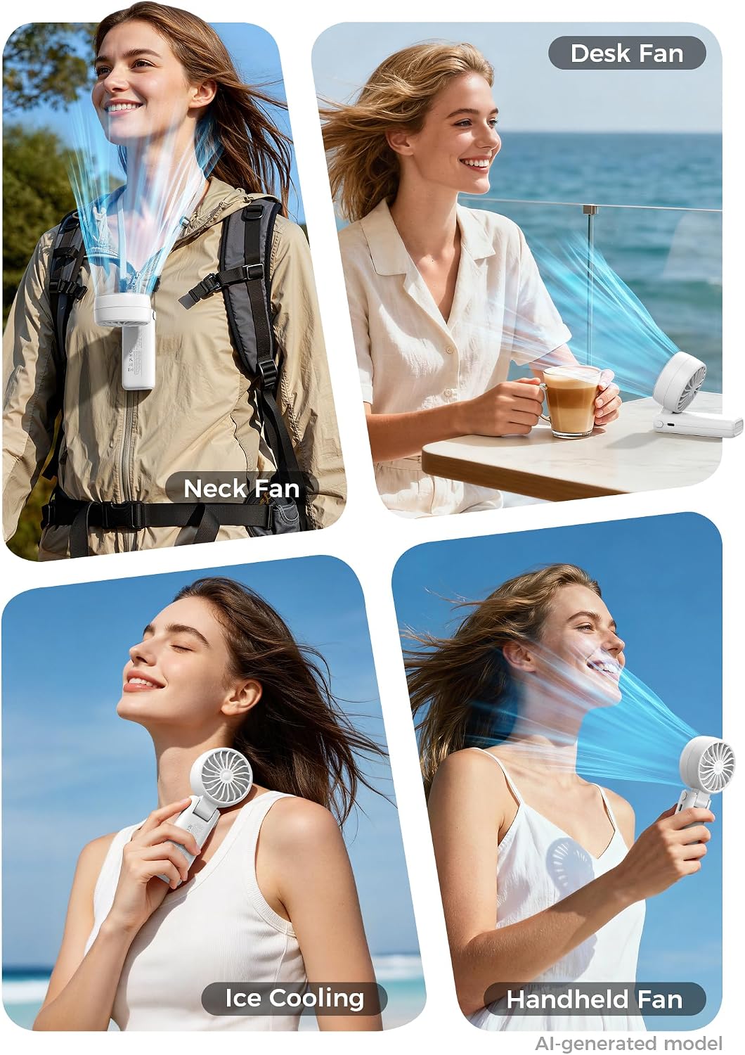Mighty Portable Handheld Fan | 20H Max Cooling | 3 Flexible Modes