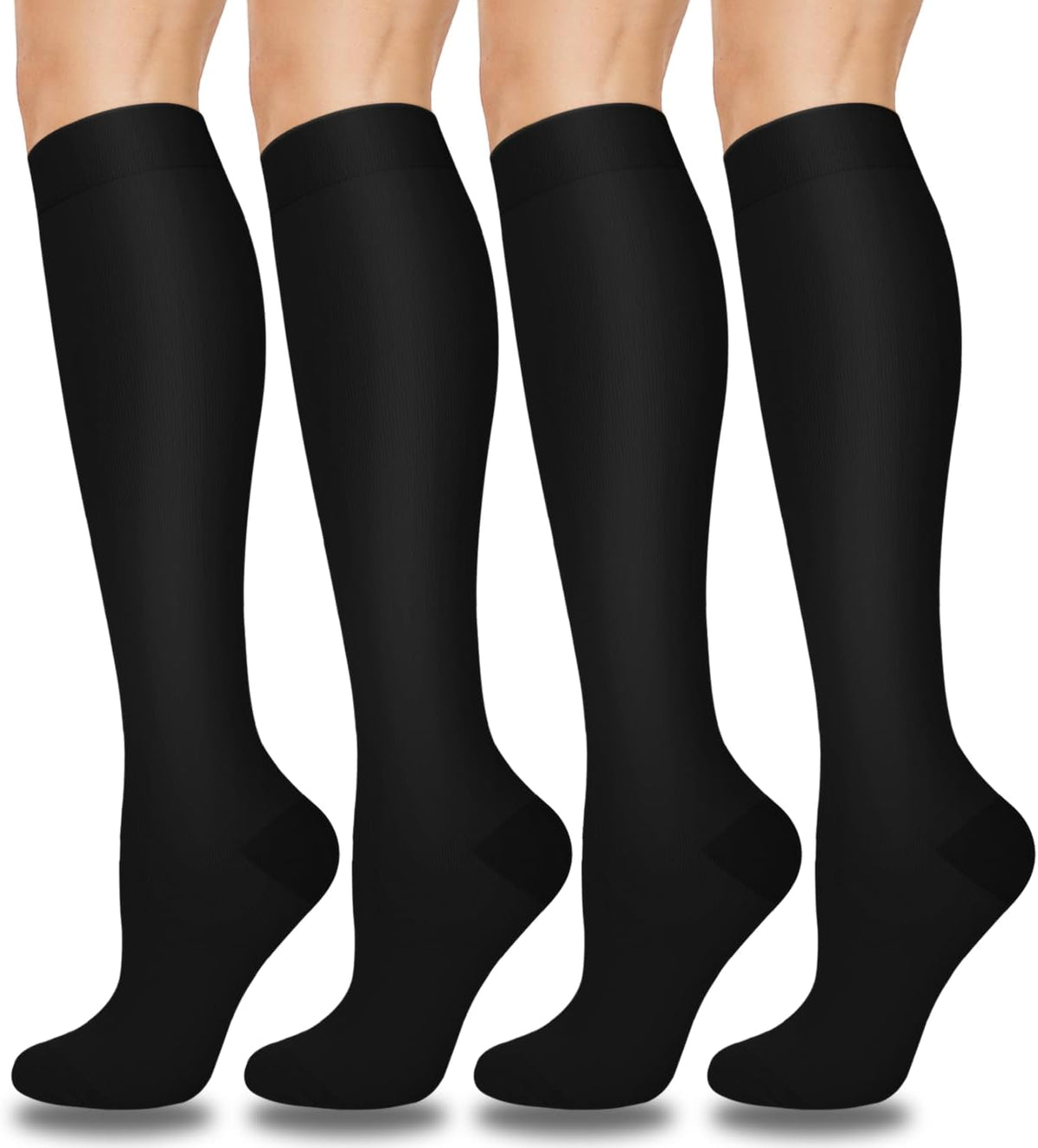 Compression Socks for Women and Men 4 Pairs, Mild Support