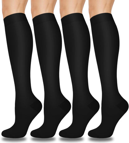 Compression Socks for Women and Men 4 Pairs, Mild Support
