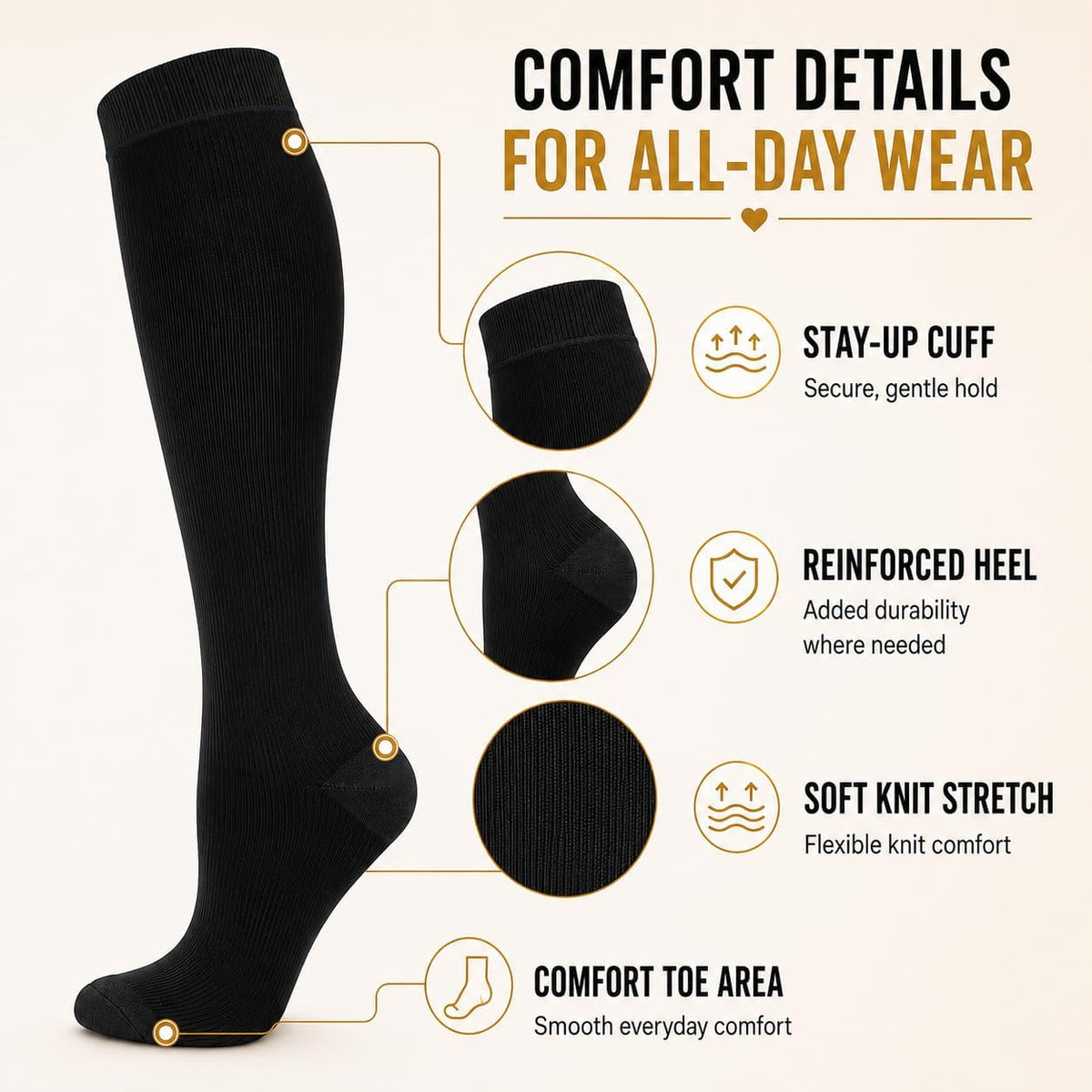 Compression Socks for Women and Men 4 Pairs, Mild Support