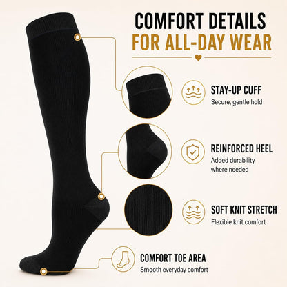 Compression Socks for Women and Men 4 Pairs, Mild Support