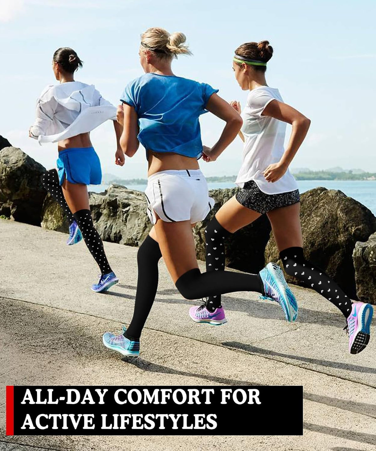 Compression Socks for Women and Men 4 Pairs, Mild Support