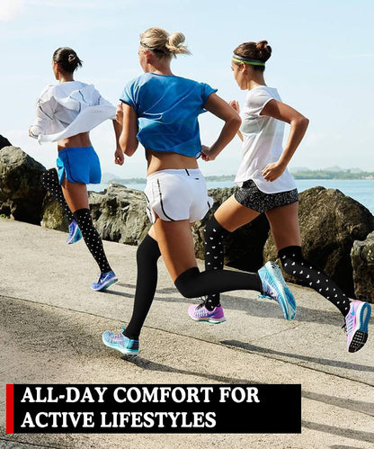 Compression Socks for Women and Men 4 Pairs, Mild Support