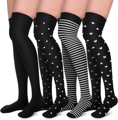 Compression Socks for Women and Men 4 Pairs, Mild Support