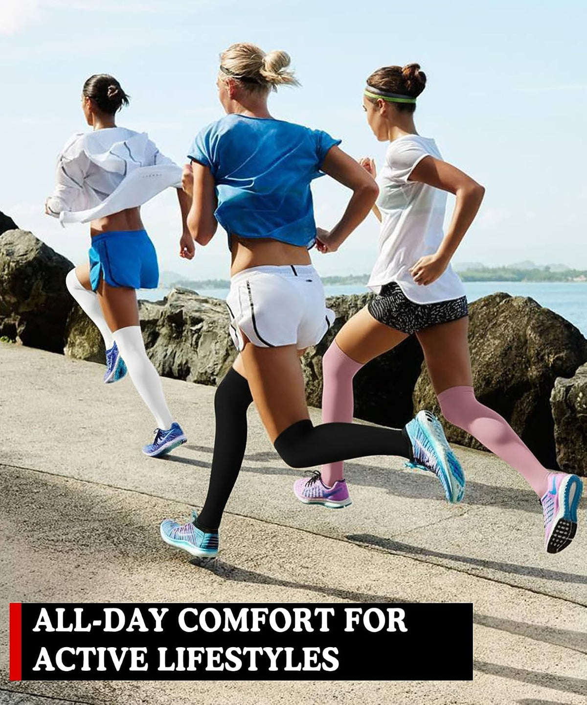 Compression Socks for Women and Men 4 Pairs, Mild Support