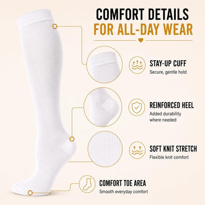 Compression Socks for Women and Men 4 Pairs, Mild Support