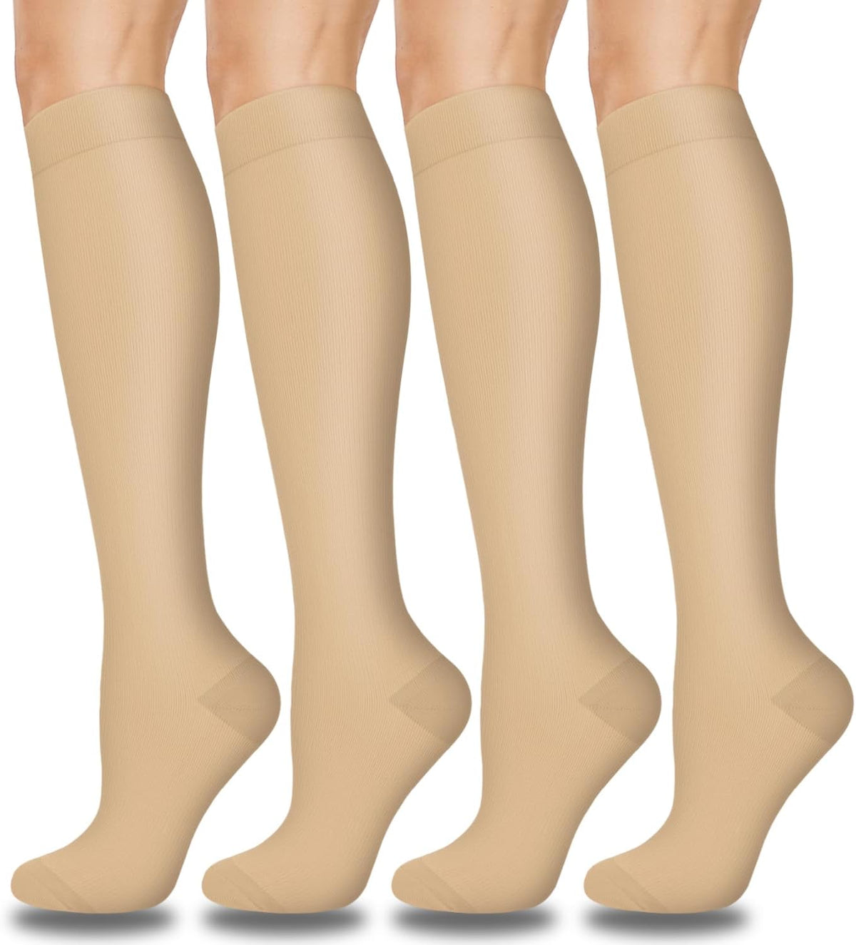 Compression Socks for Women and Men 4 Pairs, Mild Support