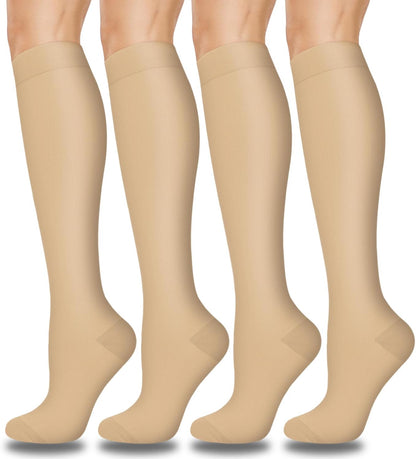 Compression Socks for Women and Men 4 Pairs, Mild Support