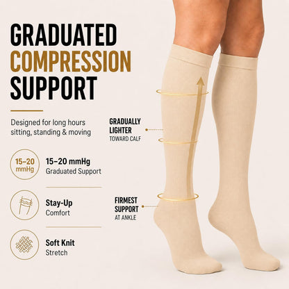 Compression Socks for Women and Men 4 Pairs, Mild Support
