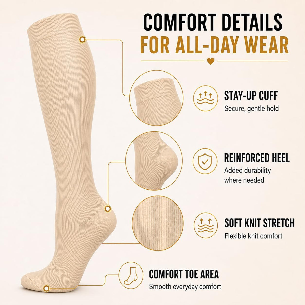 Compression Socks for Women and Men 4 Pairs, Mild Support