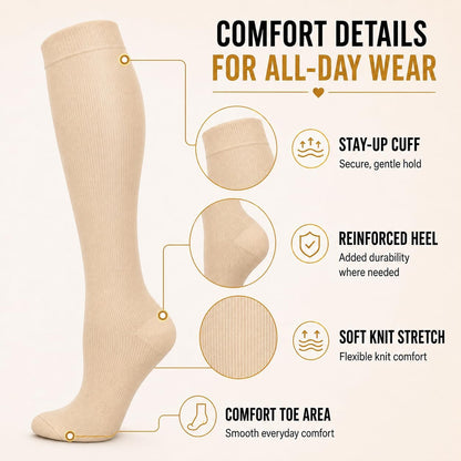 Compression Socks for Women and Men 4 Pairs, Mild Support