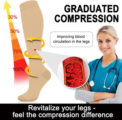 Compression Socks for Women and Men 4 Pairs, Mild Support