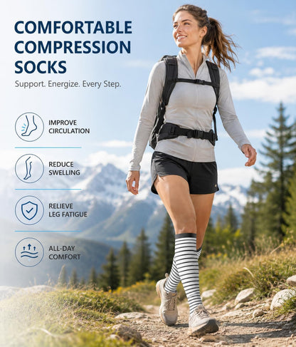 Compression Socks for Women and Men 4 Pairs, Mild Support