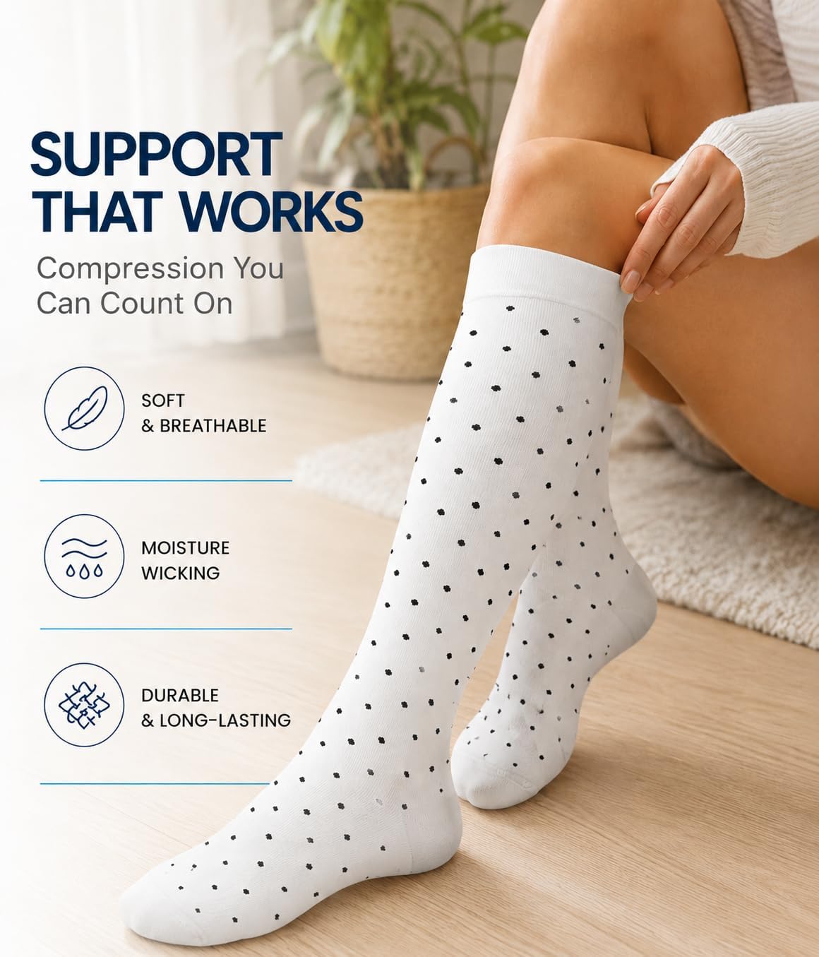Compression Socks for Women and Men 4 Pairs, Mild Support