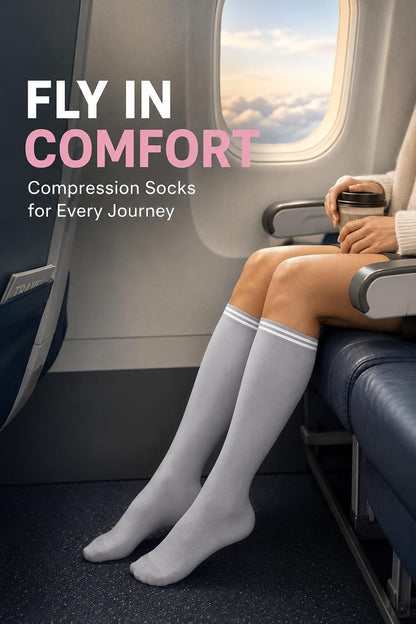 Compression Socks for Women and Men 4 Pairs, Mild Support