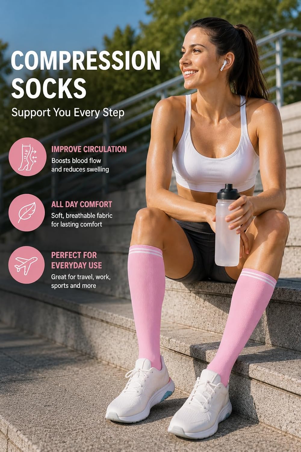 Compression Socks for Women and Men 4 Pairs, Mild Support