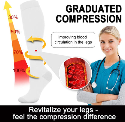 Compression Socks for Women and Men 4 Pairs, Mild Support