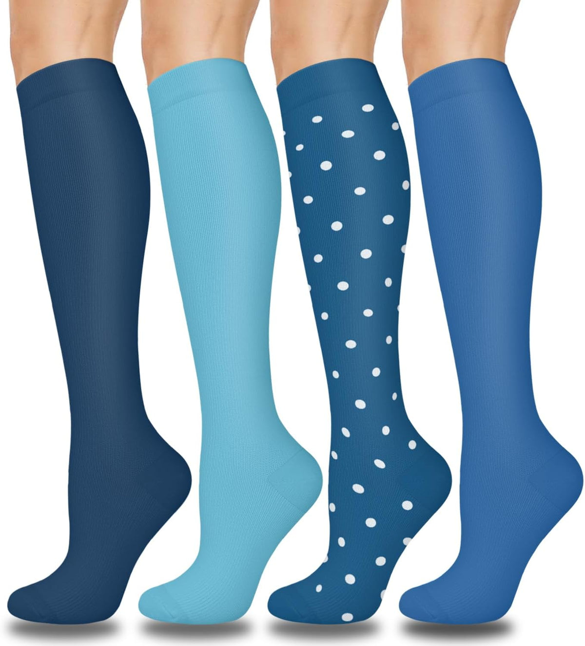 Compression Socks for Women and Men 4 Pairs, Mild Support