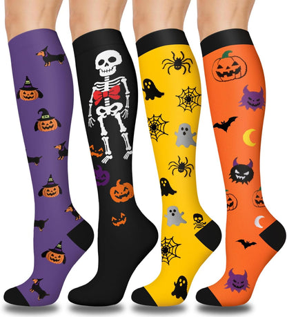 Compression Socks for Women and Men 4 Pairs, Mild Support