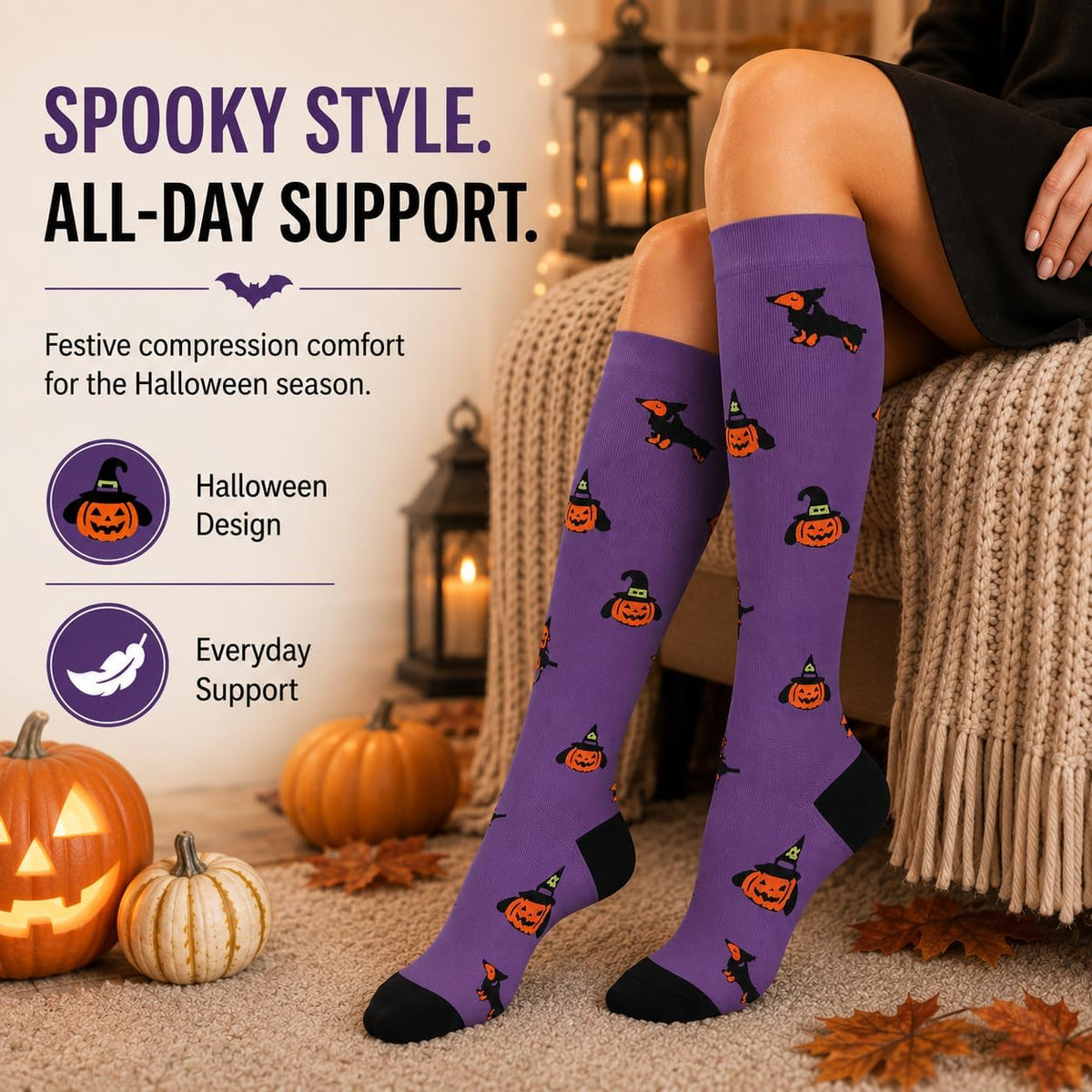 Compression Socks for Women and Men 4 Pairs, Mild Support