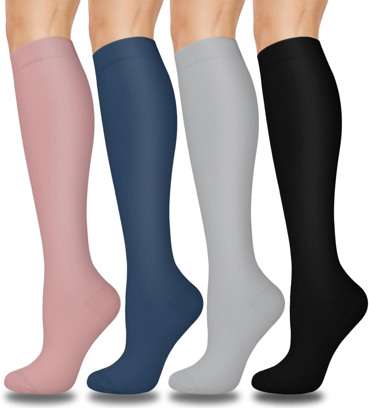 Compression Socks for Women and Men 4 Pairs, Mild Support
