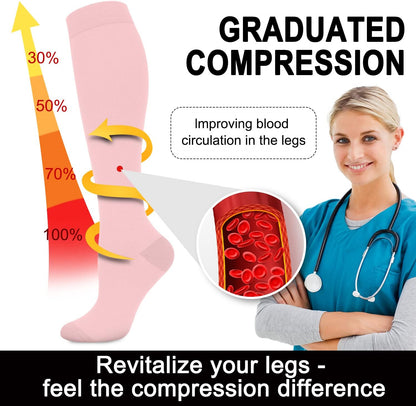 Compression Socks for Women and Men 4 Pairs, Mild Support