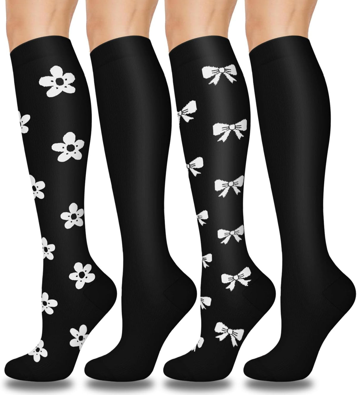 Compression Socks for Women and Men 4 Pairs, Mild Support