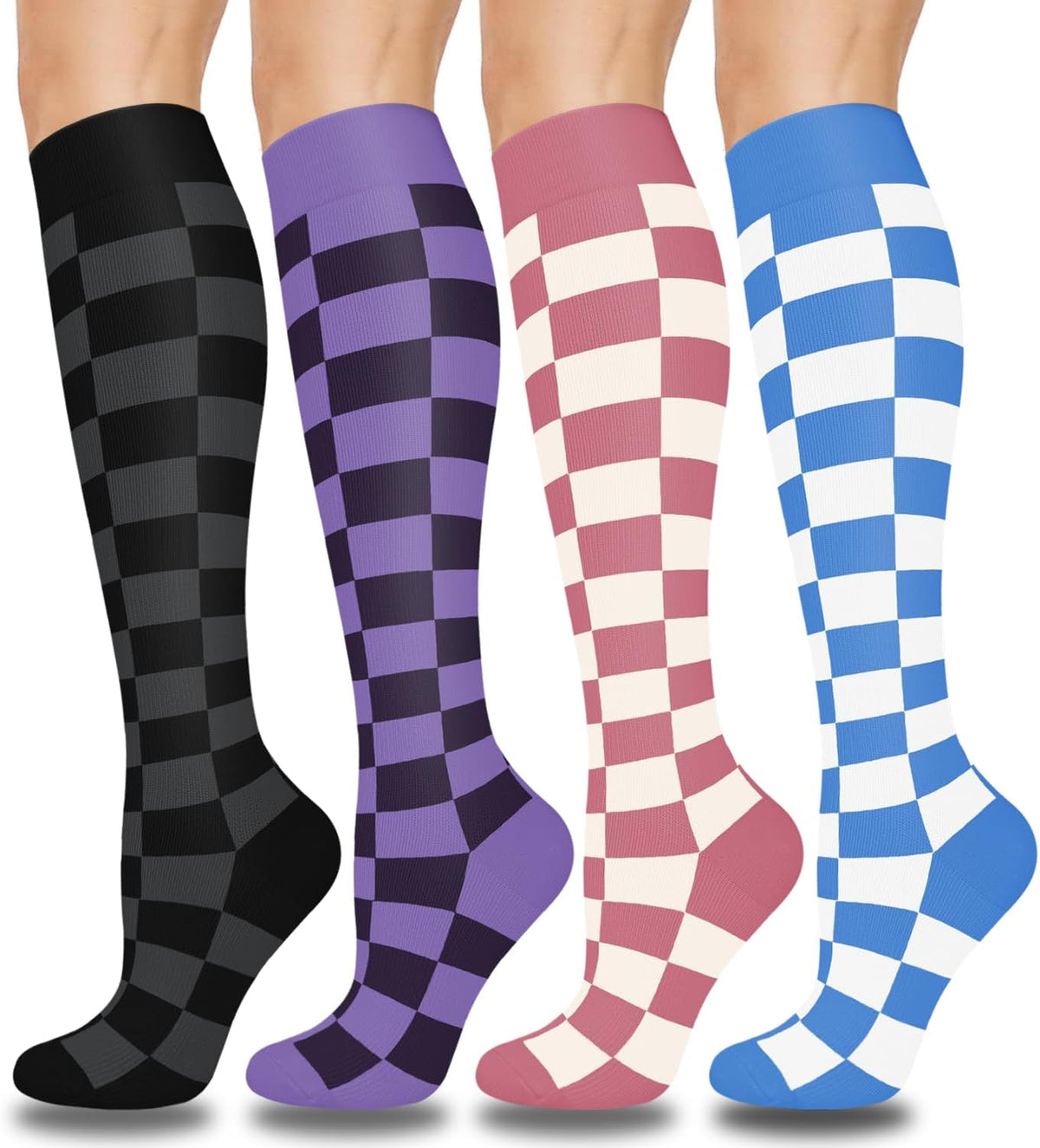 Compression Socks for Women and Men 4 Pairs, Mild Support