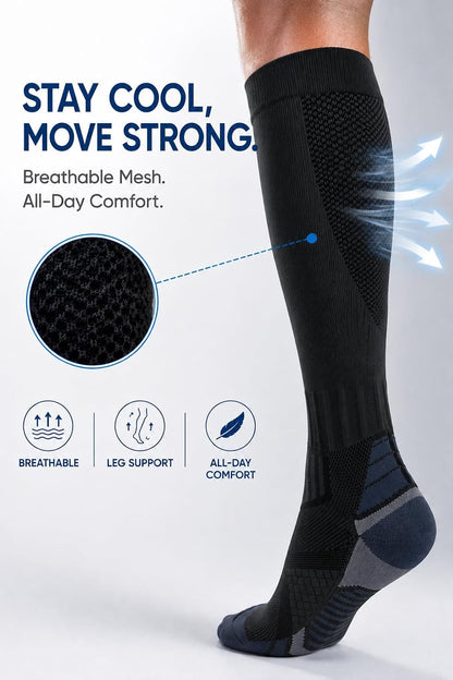 Compression Socks for Women and Men 4 Pairs, Mild Support