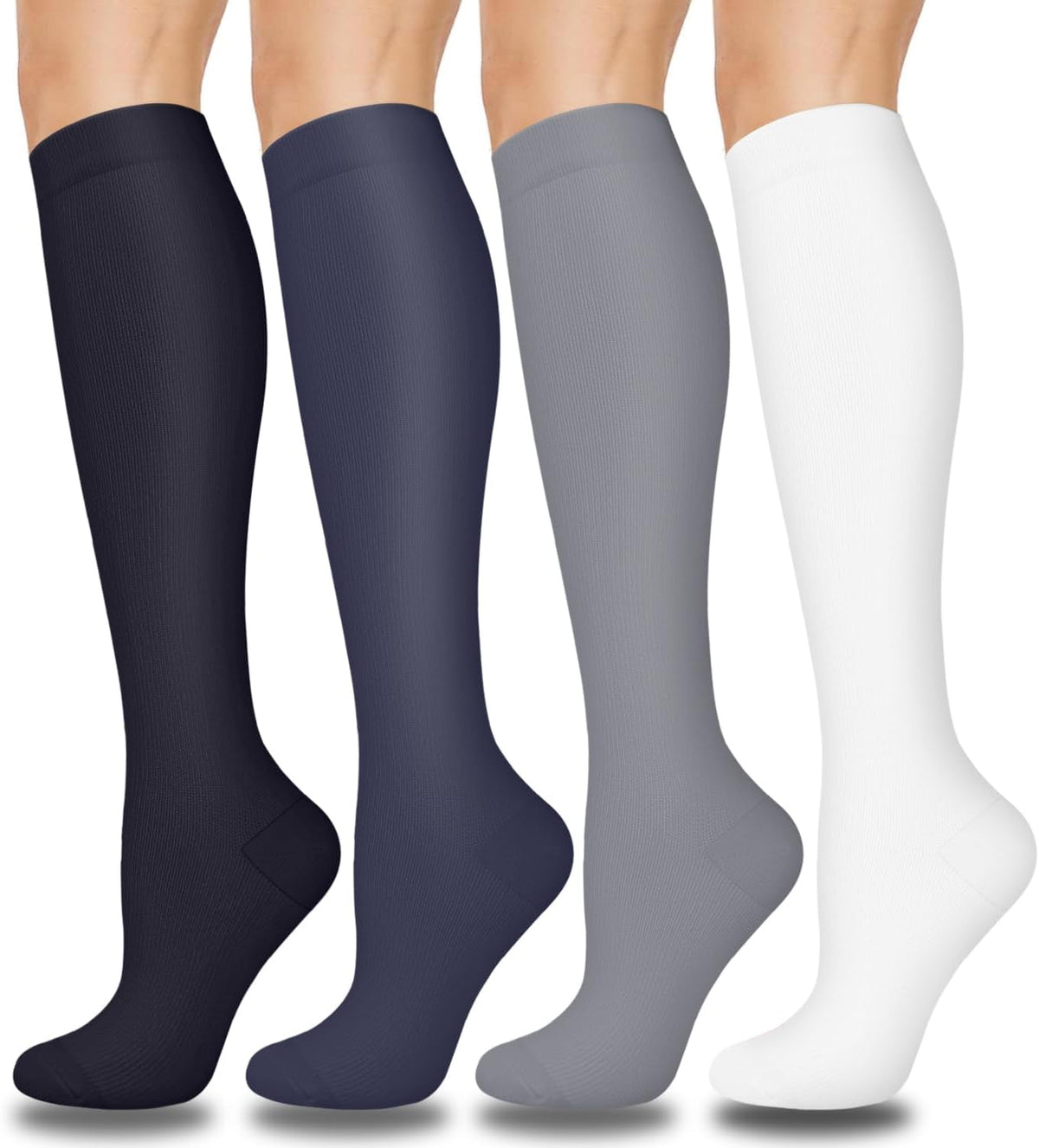 Compression Socks for Women and Men 4 Pairs, Mild Support