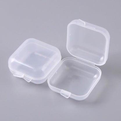 50 Pack Ear Plugs Carrying Case Jewelry Beads Stud Earrings Storage Box Mini Clear Organizer Container Holder for Swimming Silicone Earplug Sleeping Foam Earplugs Rings Necklace Pill