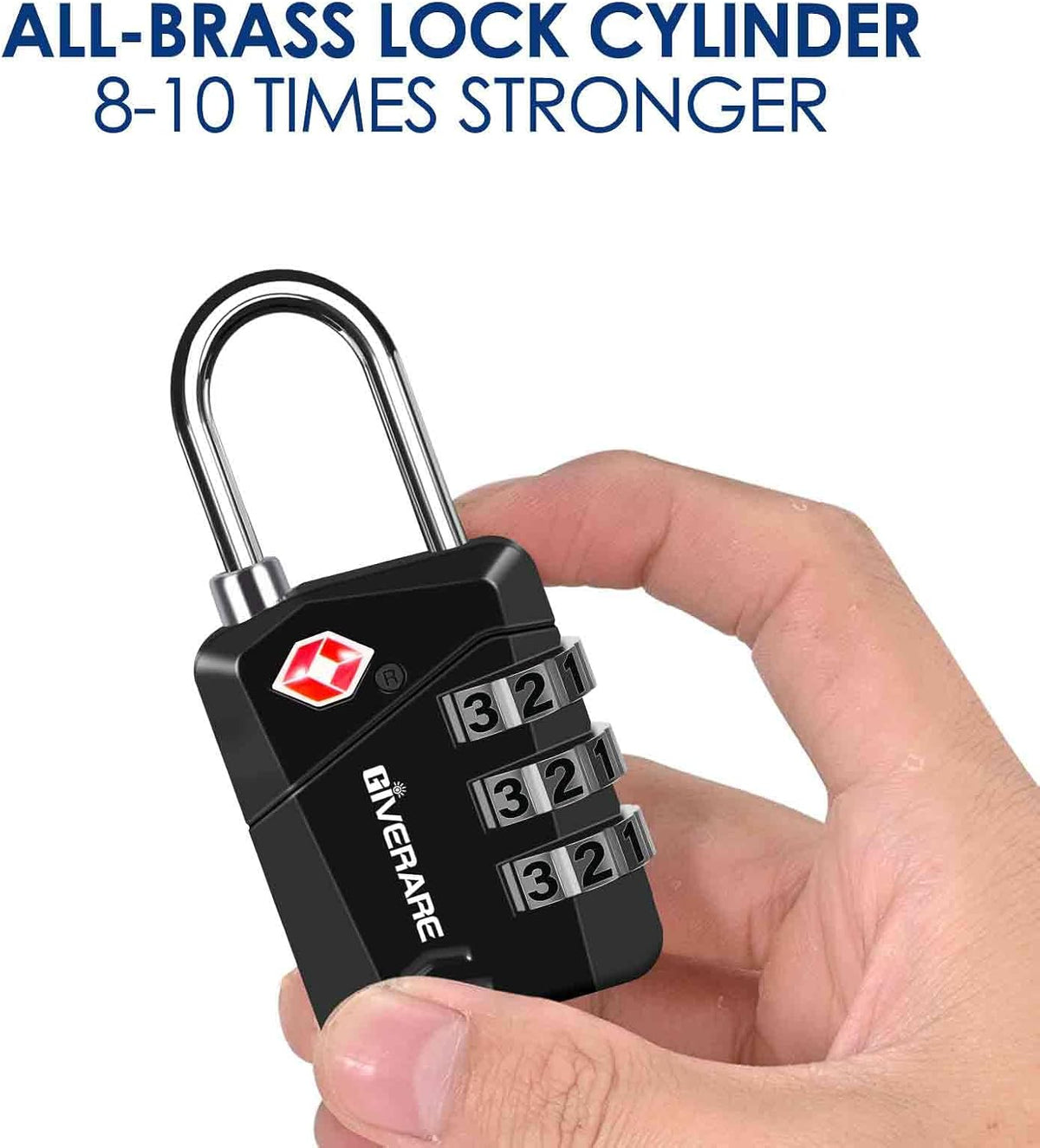 2 Pack TSA Approved Travel Luggage Locks, Metal Combination Lock, Alloy Keyless 3-Digit Padlocks, TSA Accepted Compatible Padlock for Gym Locker, Golf Bag Case, Backpack, Black