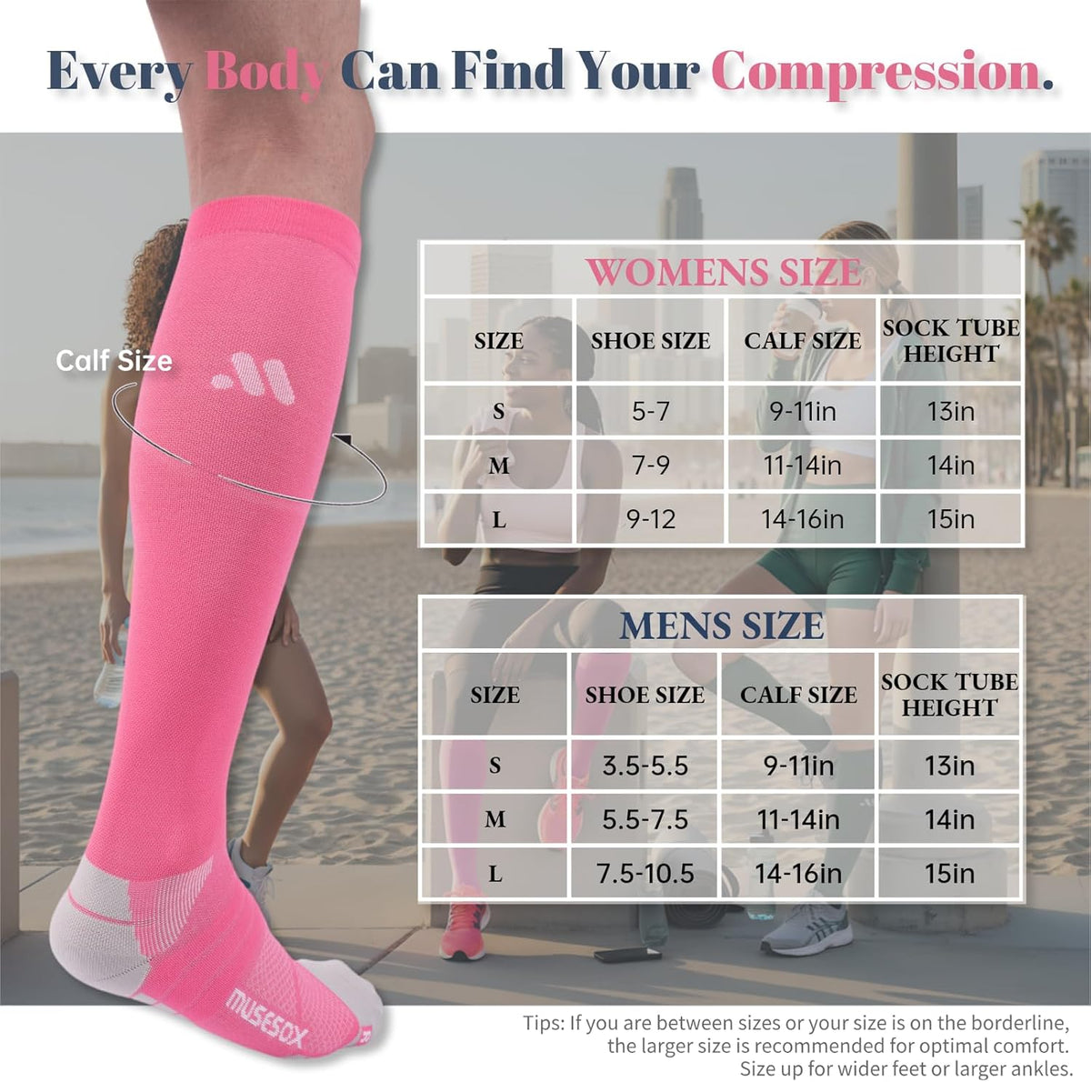 Compression Socks for Women and Men,15-20 mmHg Support(3 Pairs)