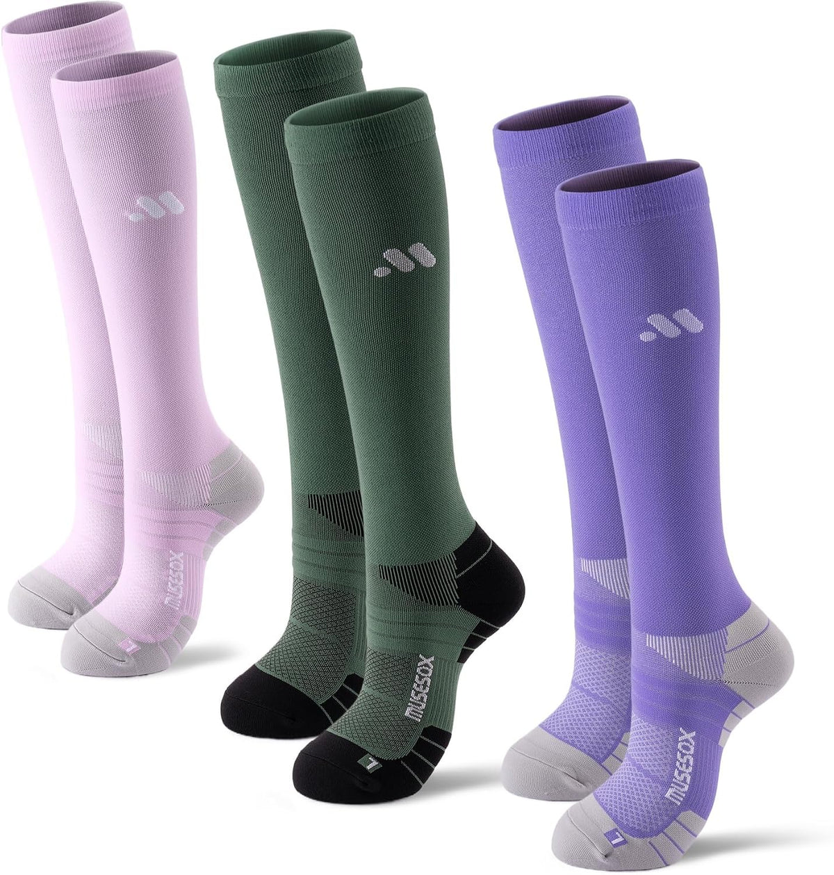 Compression Socks for Women and Men,15-20 mmHg Support(3 Pairs)