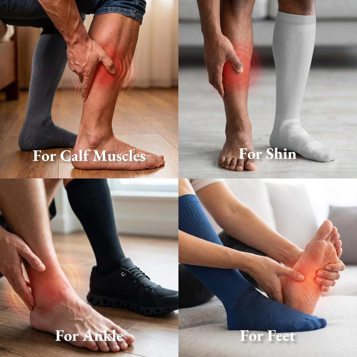Compression Socks for Women and Men,15-20 mmHg Support(3 Pairs)