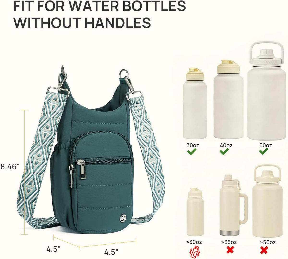 Water Bottle Holder with Strap RFID Crossbody Bags for Women