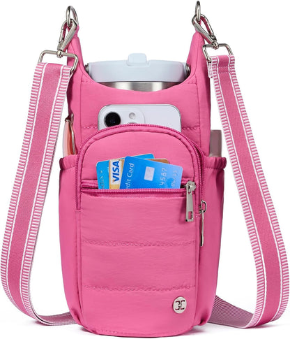 Water Bottle Holder with Strap RFID Crossbody Bags for Women