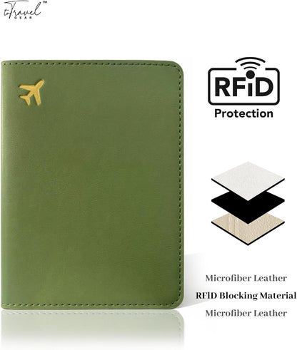 Passport Holder for Travel Essentials,RFID Blocking Passport Cover Case for Travel Accessories,Travel Wallet for Women Men (Sage Green)