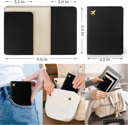 Passport Holder for Travel Essentials,RFID Blocking Passport Cover Case for Travel Accessories,Travel Wallet for Women Men (Sage Green)