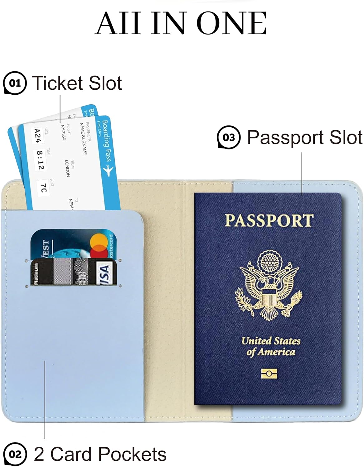 Passport Holder for Travel Essentials,RFID Blocking Passport Cover Case for Travel Accessories,Travel Wallet for Women Men (Sage Green)