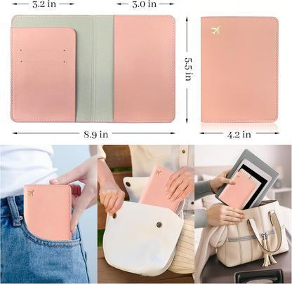 Passport Holder for Travel Essentials,RFID Blocking Passport Cover Case for Travel Accessories,Travel Wallet for Women Men (Sage Green)