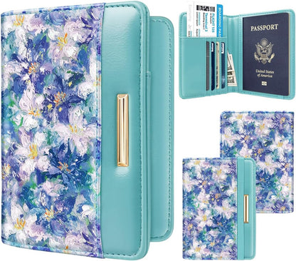 Passport Holder Cover RFID Cute Slim Travel Wallet Women - Colors A