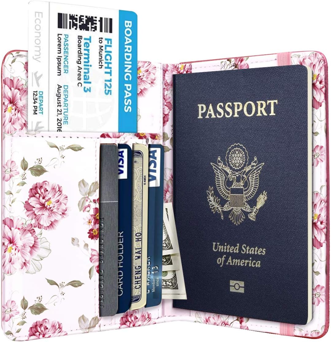 Passport Holder Cover RFID Cute Slim Travel Wallet Women - Colors A