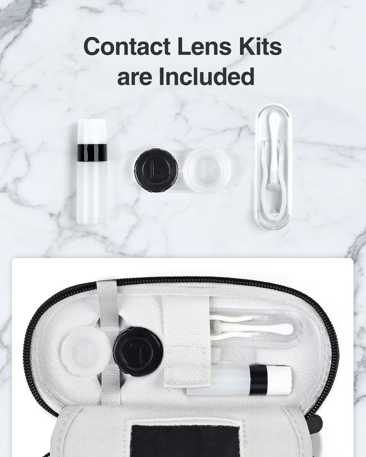 Contact Lens Case, Small Glasses and Contact Case 2 in 1