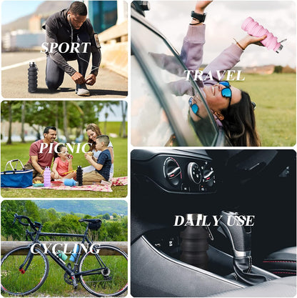 Collapsible Water Bottle, Reuseable BPA Free Silicone Water Bottles