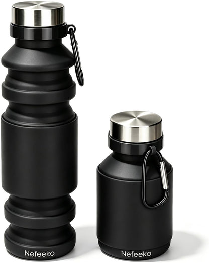 Collapsible Water Bottle, Reuseable BPA Free Silicone Water Bottles