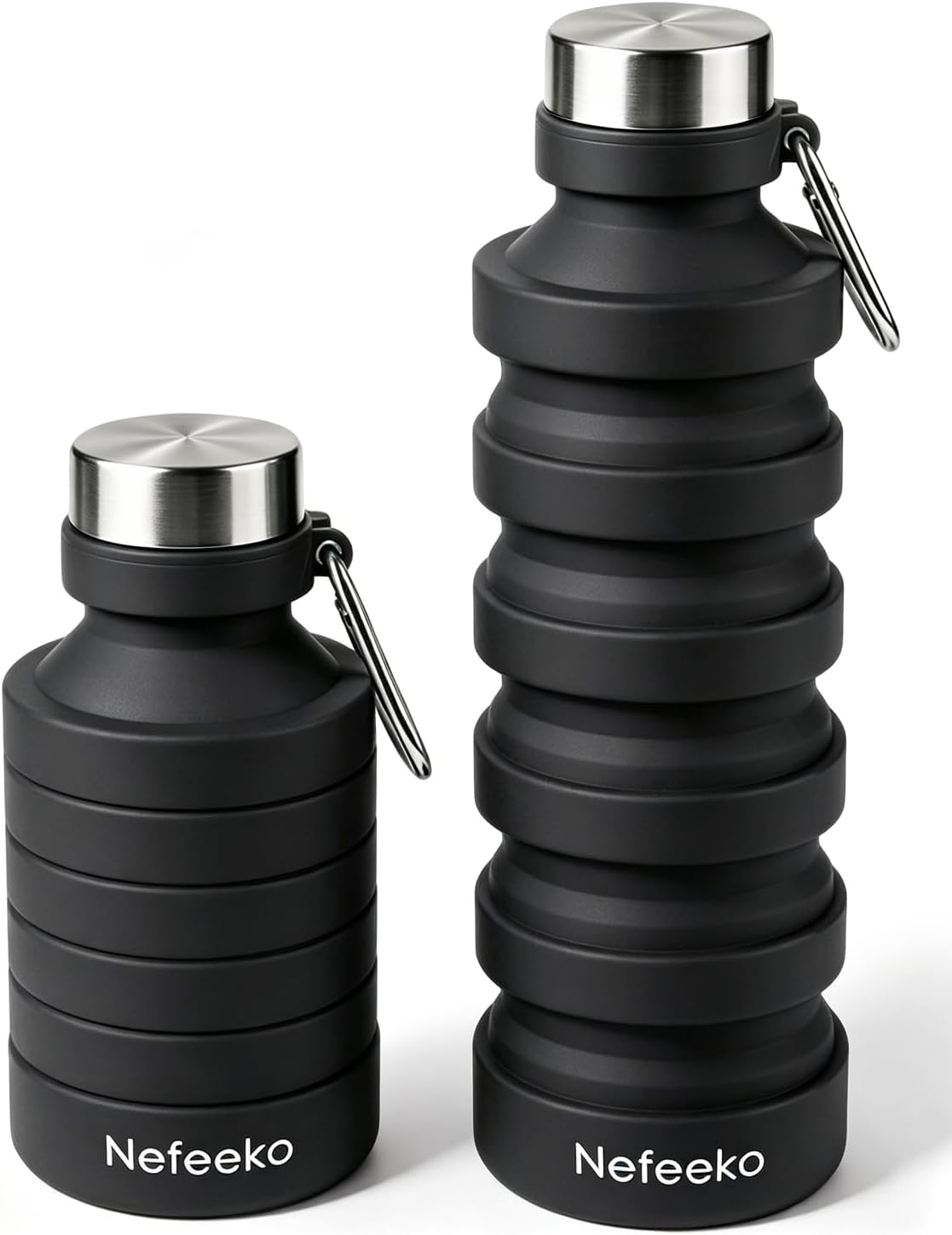 Collapsible Water Bottle, Reuseable BPA Free Silicone Water Bottles